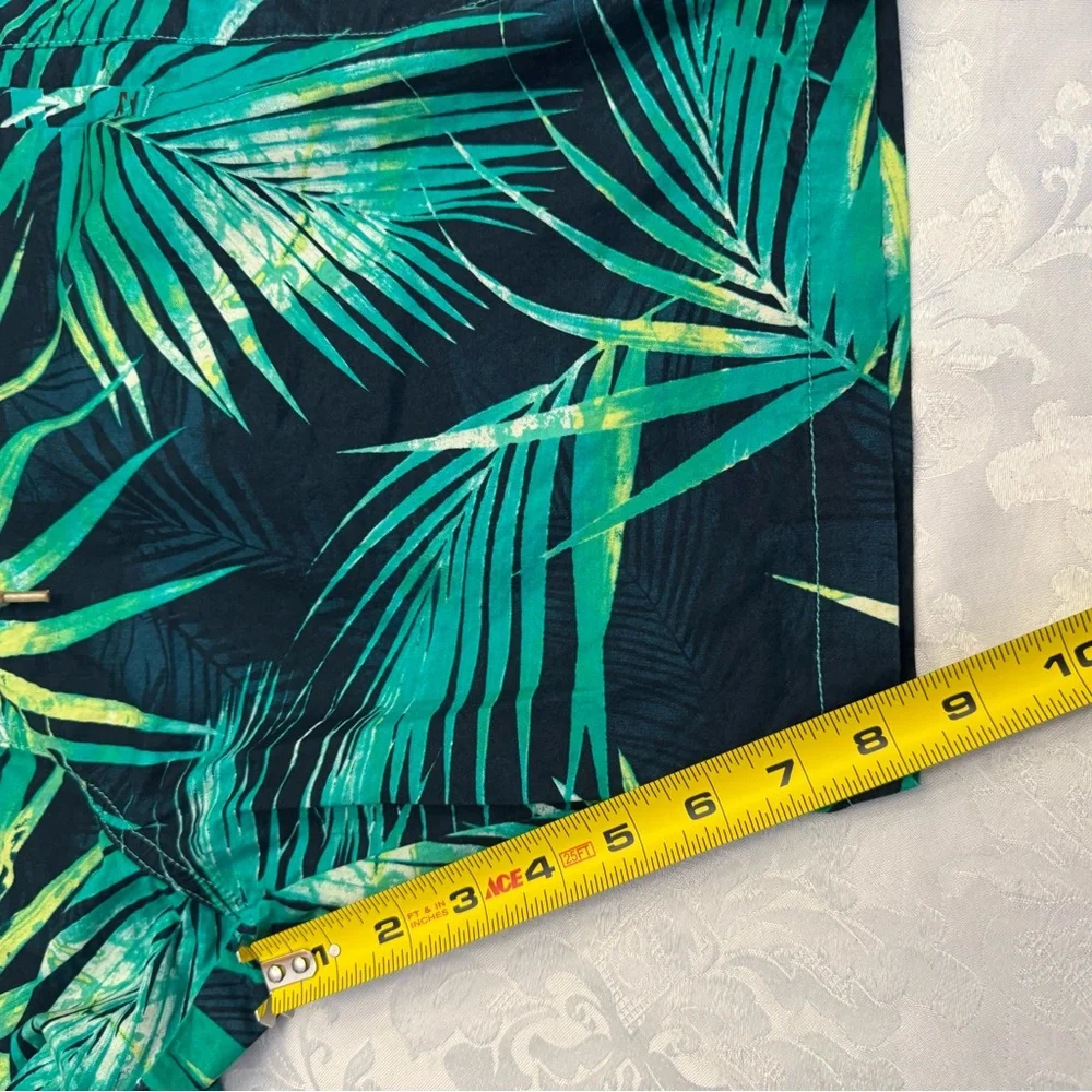 Billabong Size Large Green Blue Palm Leaves Trunks‎ Swimsuit Tropical